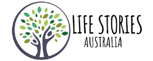 Logo for Life Stories Australia: tree with leaves in a circle, text "Life Stories Australia" to the right.