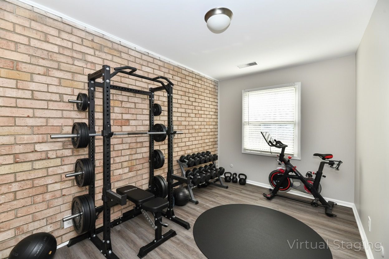 There are many different types of exercise equipment in this gym.