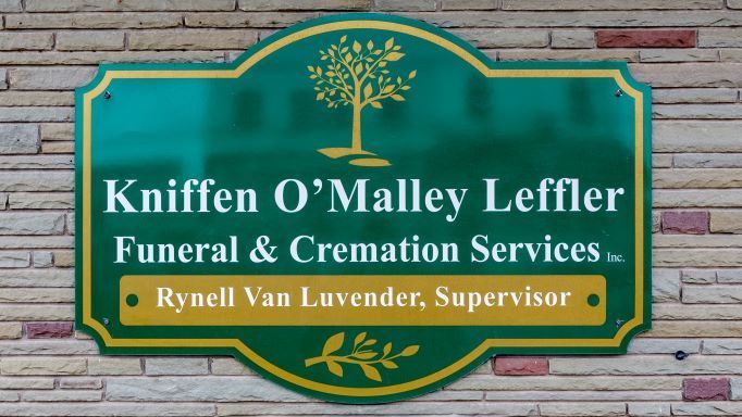 A sign for kniven o 'malley leffler funeral & cremation services