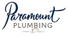 Logo for Paramount Plumbing with script font and faucet graphic.