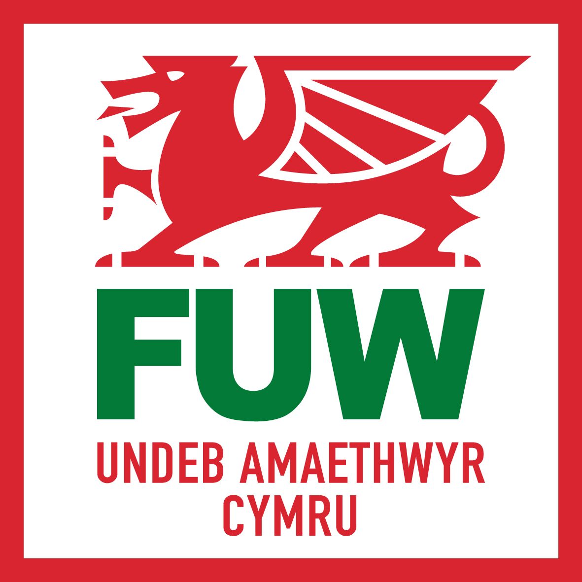 A red and green logo for fuw under amaethwyr cymru