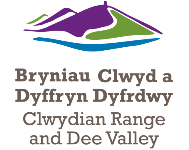 A logo for the clwydian range and dee valley