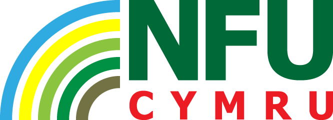 A logo for nfu cymru with a rainbow in the middle.