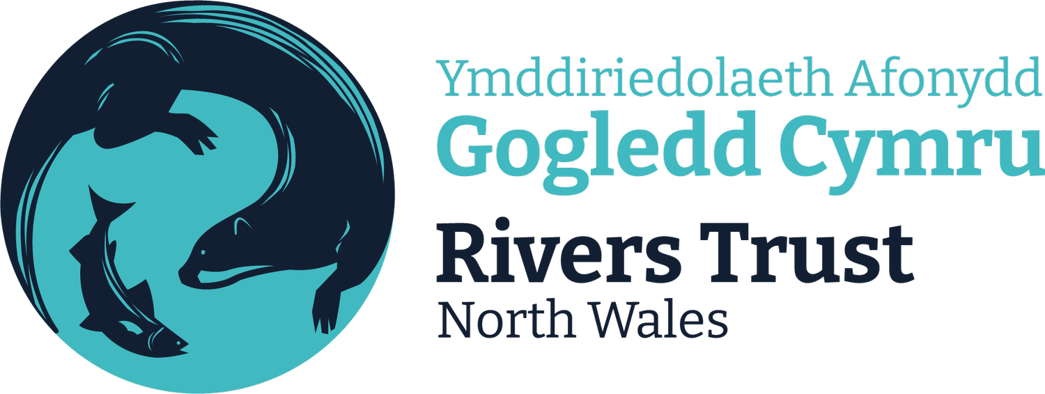 A logo for the rivers trust in north wales