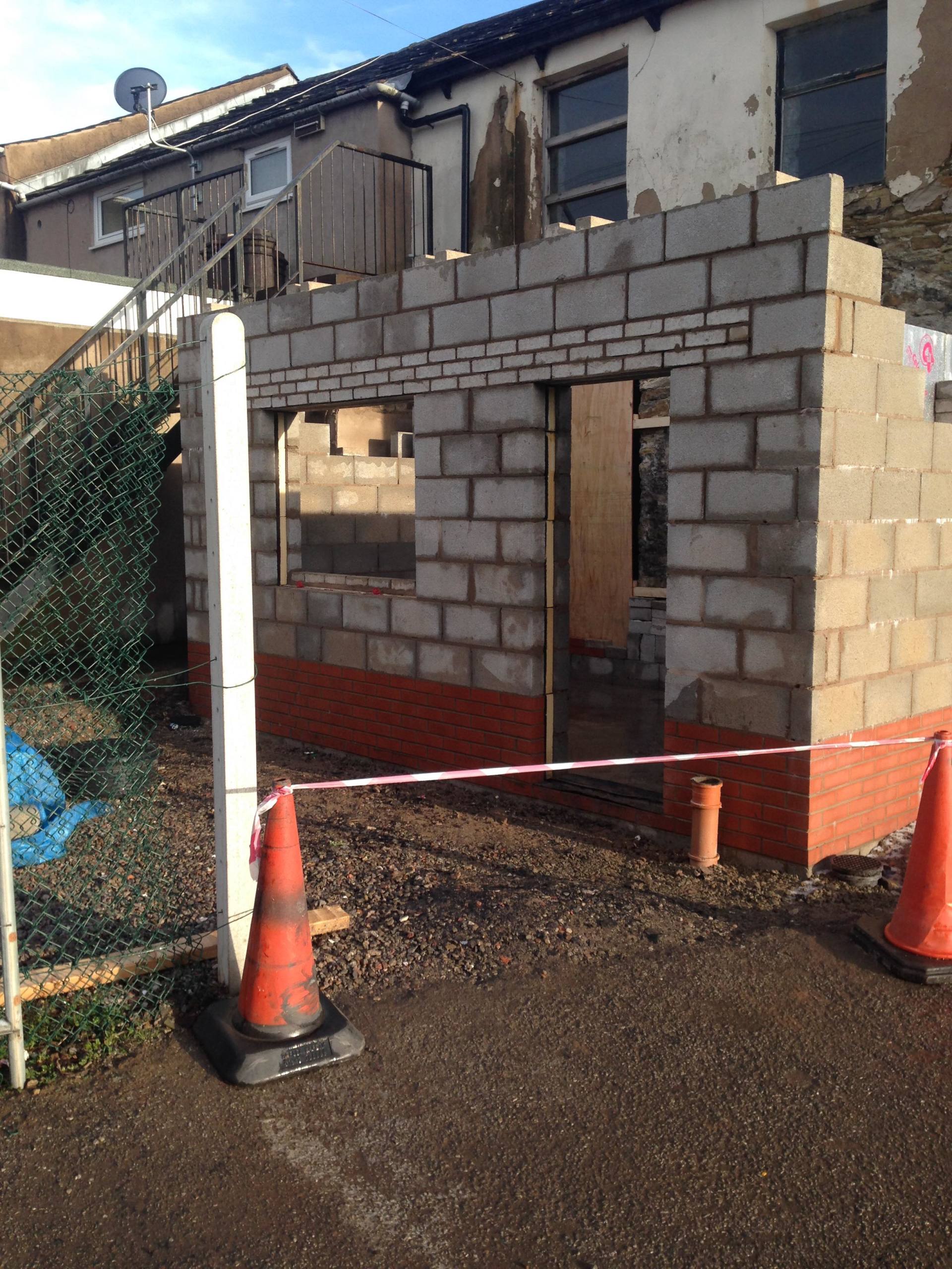 house extensions built with bricks