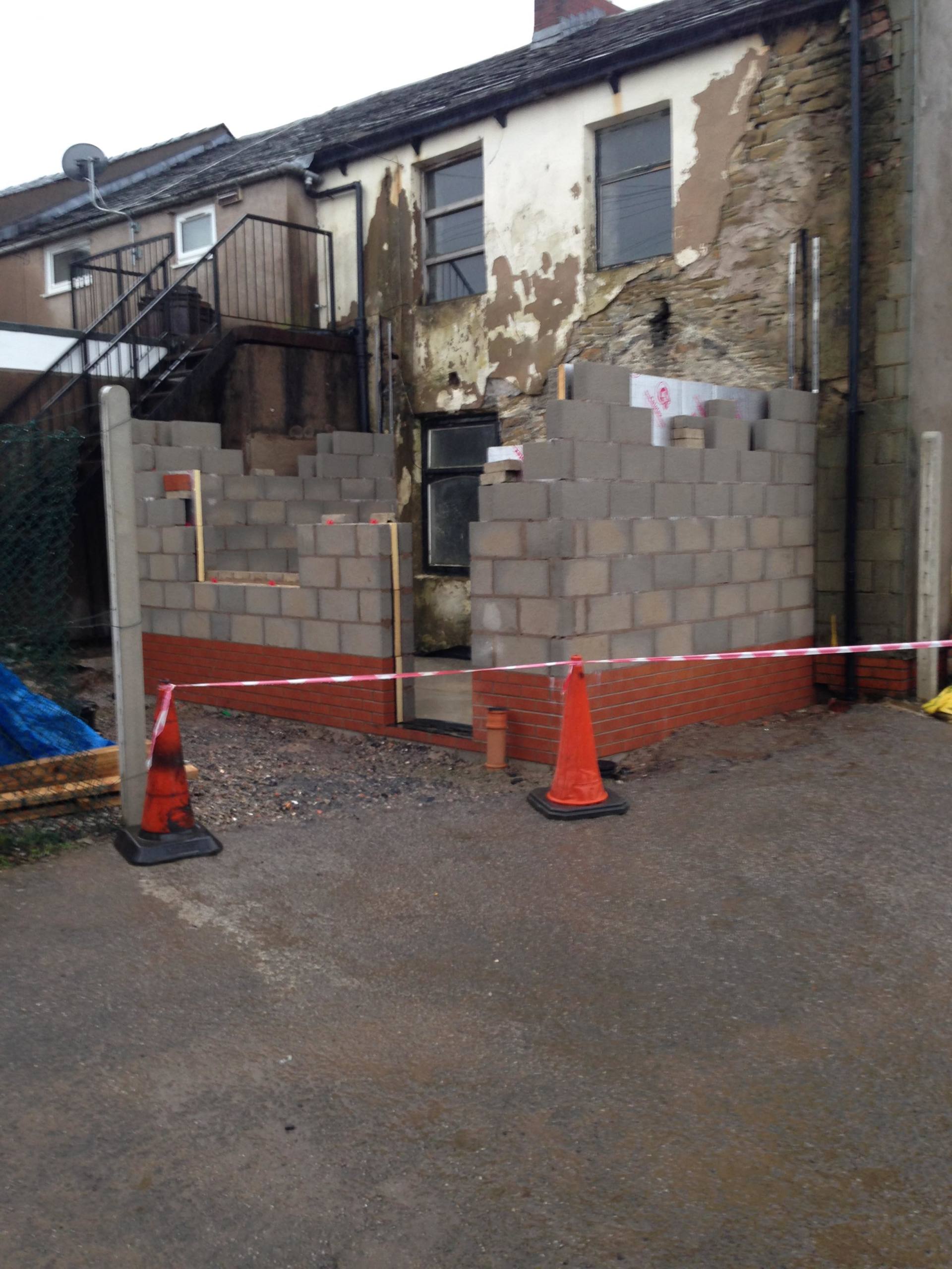 house extension built with concrete bricks