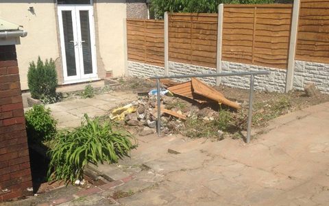 garden area having new fencing installations