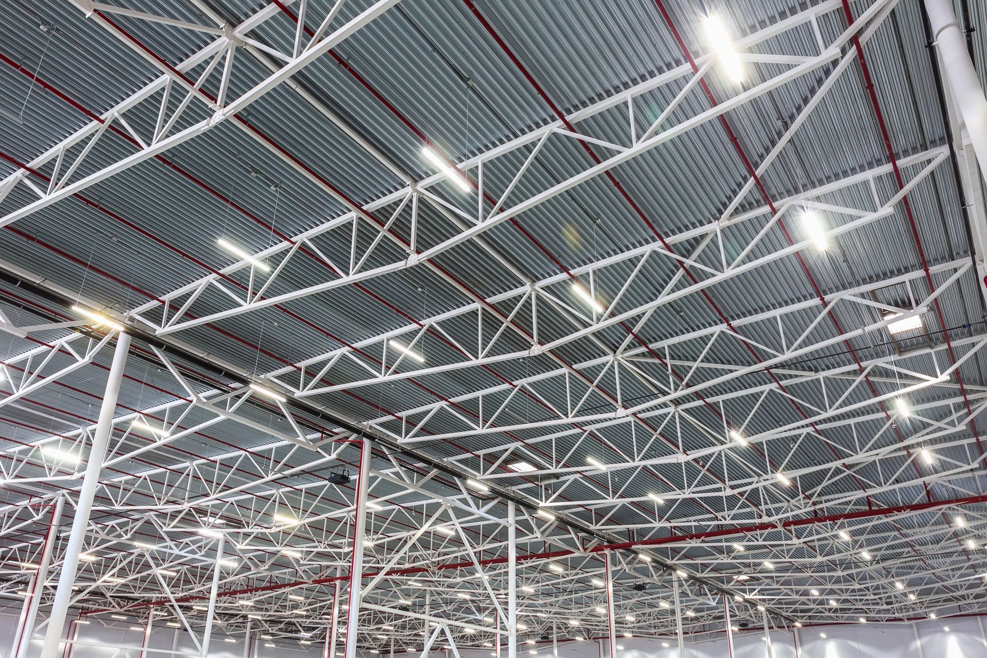 Warehouse with bright LED lighting
