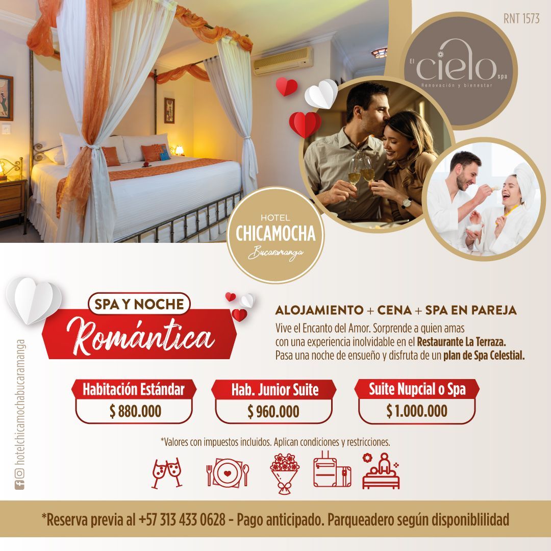Un anuncio de un spa y una noche romántica.