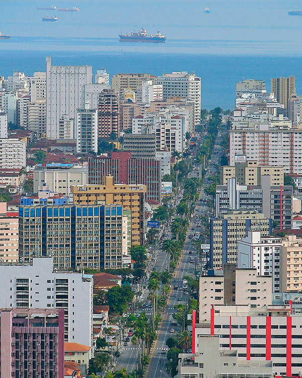 An aereal view of a street in Santos An aereal view of a street in Santos
