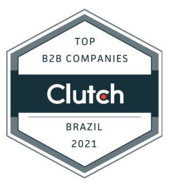A badge that says top b2b companies clutch brazil 2021