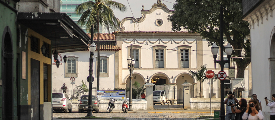A street view of a Colonial Church in Santos A street view of a Colonial Church in Santos