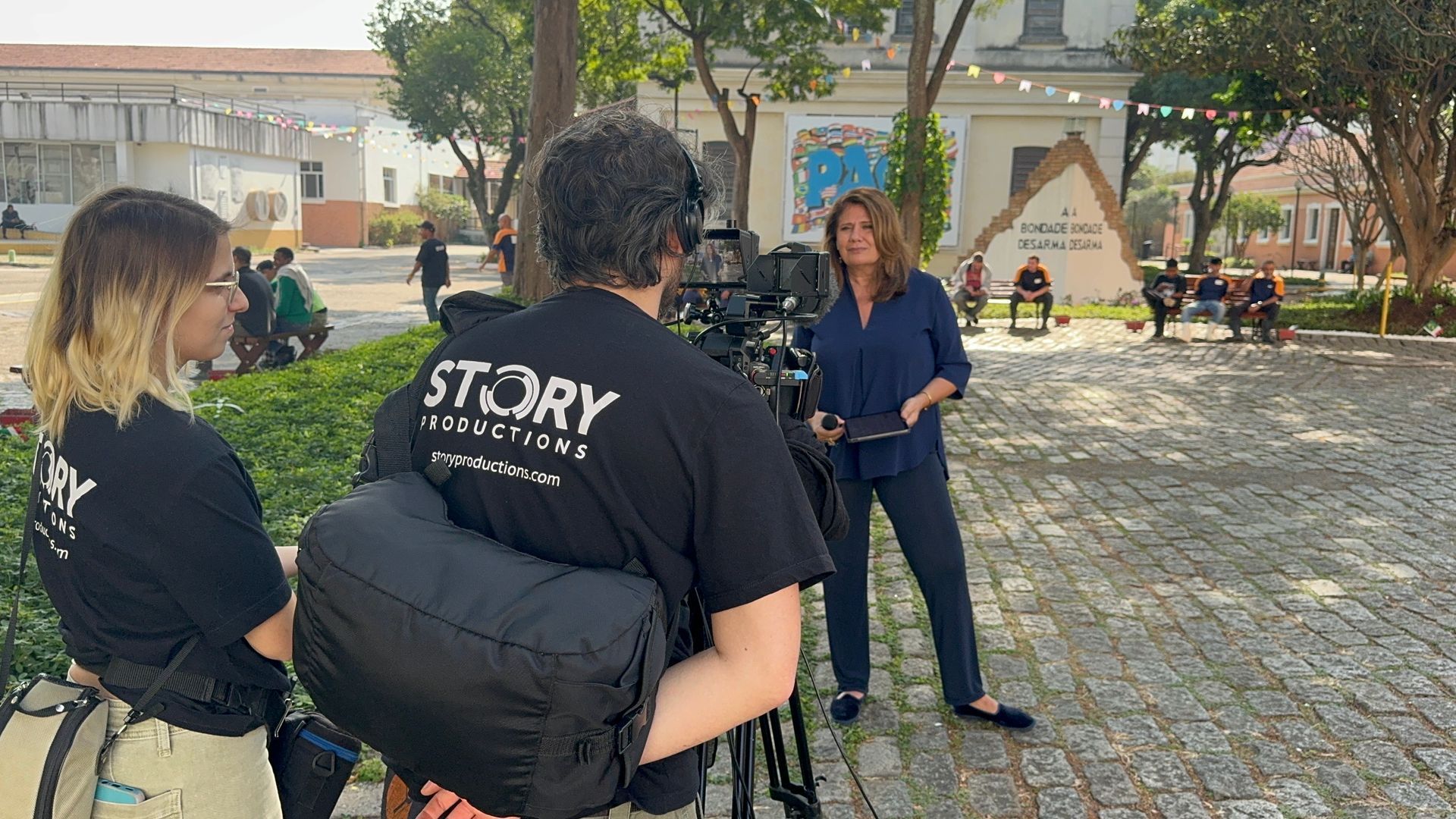 Filming with Rai Italy.