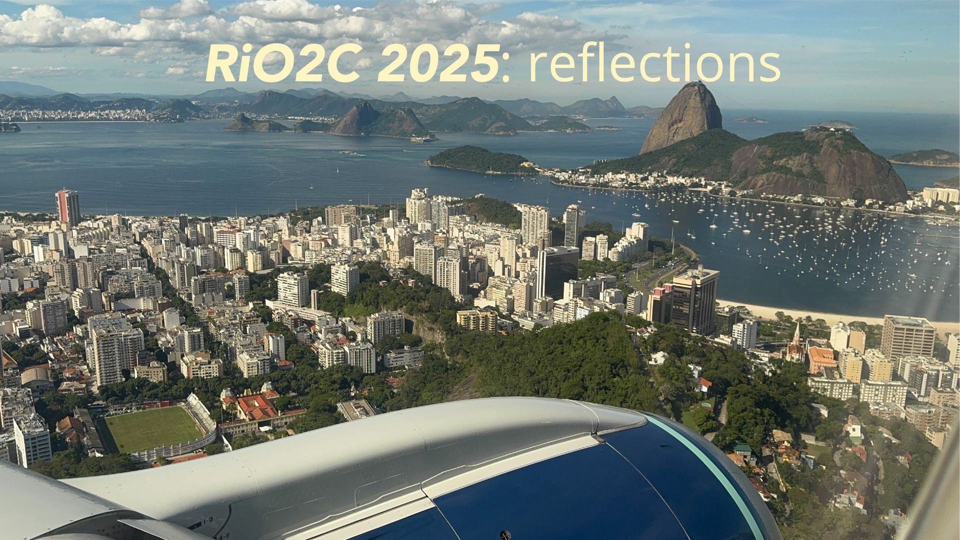 Flying to Rio2C 2025; view from the plane window flying over Rio de Janeiro