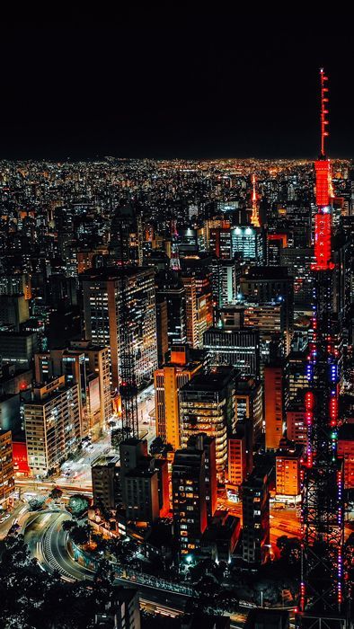A view of the nightly skyline of São Paulo