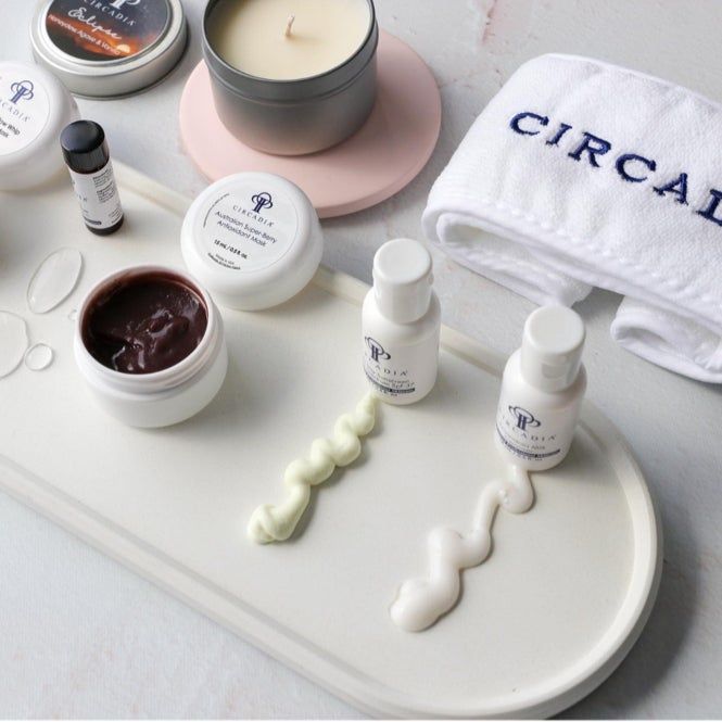 A white towel with the word circa on it