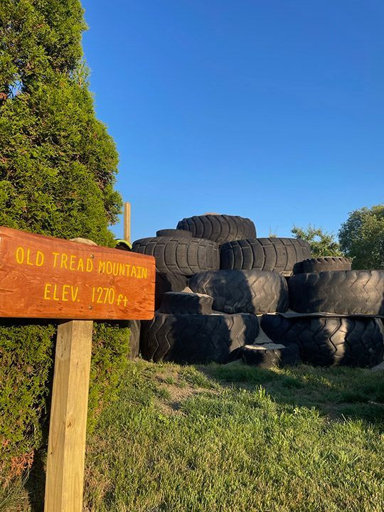 Blue skies over Old Tread Mountain at the Great Vermont Corn Maze