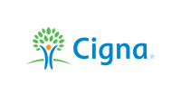 The cigna logo has a tree and a person in it.