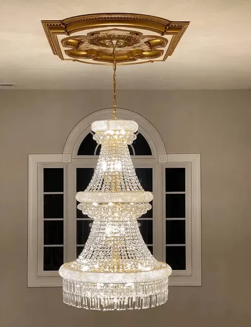 Luxury chandelier installation