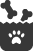 Icon of a paw print and two bones 
