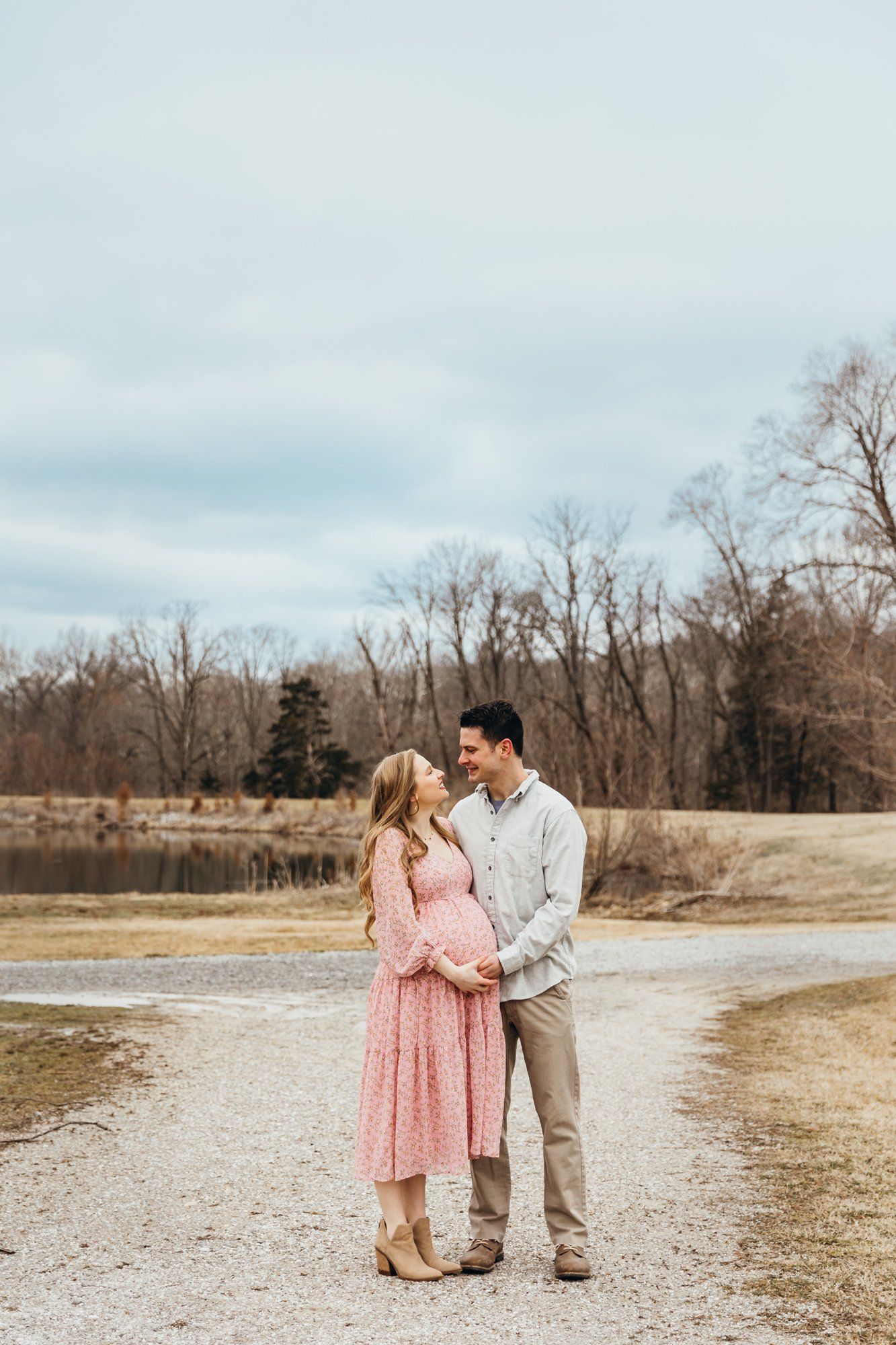 Mom and dad look at each other