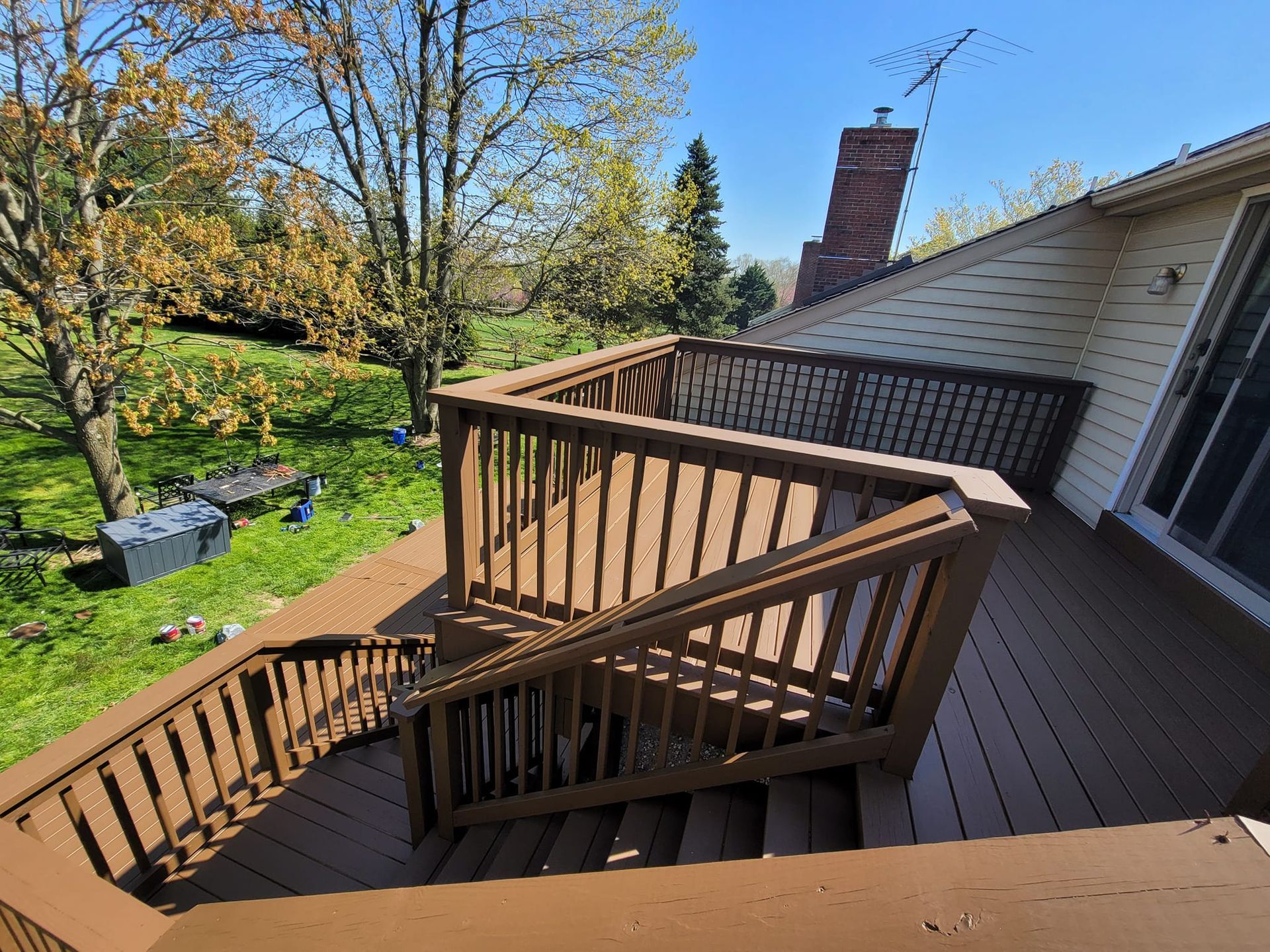 Brown Paint Wooden Deck — West Grove, PA — CRV Painting