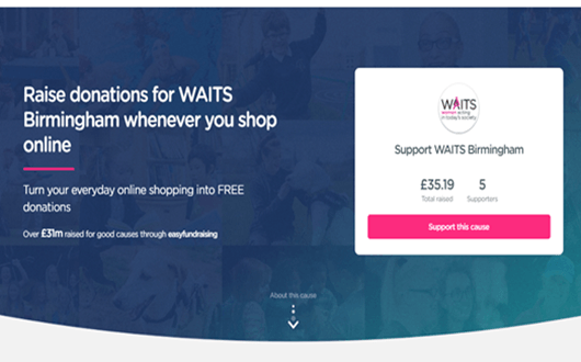 WAITS Easyfundraising page