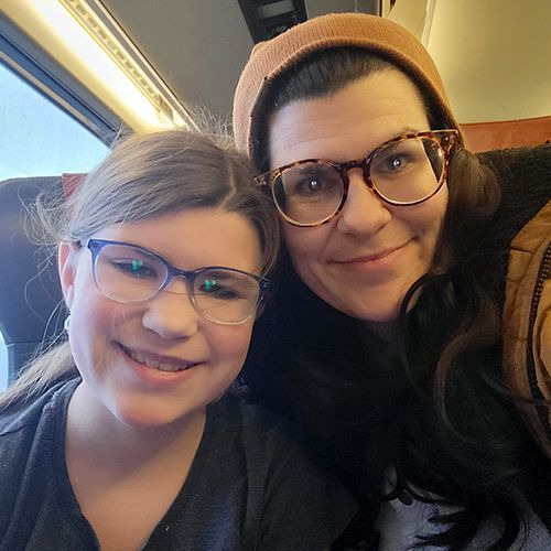 Merisa and her daughter Sasha, who lives with CF