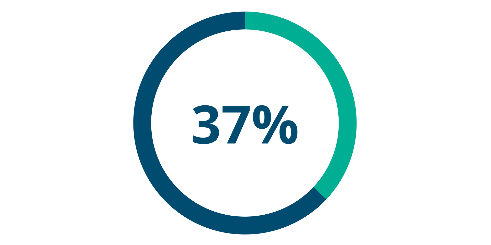 Fundraising Goal Donut Chart. 37% of Goal Raised.