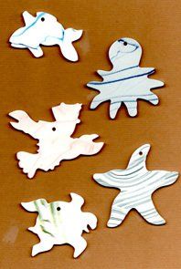 Sea creatures ceramic wind chime mobile - fish, octopus, lobster, starfish and turtle