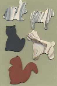 Animal parade ceramic wind chime mobile  -  rabbit, sheep, cat, dog and squirrel