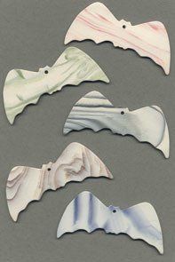 Bats ceramic wind chime mobile - bats in mixed colours