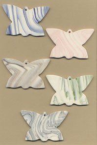 Butterflies ceramic wind chime mobile  -  butterflies in mixed colours