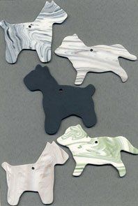 Dogs ceramic wind chime mobile  -  dogs in mixed shapes