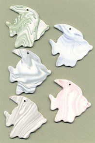 Fish ceramic wind chime mobile - fish in mixed colours