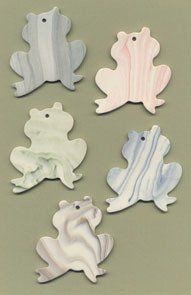 Frogs ceramic wind chime mobile - frogs in mixed colours