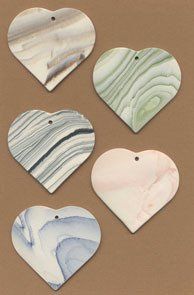 Hearts ceramic wind chime mobile - hearts in mixed colours