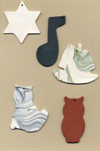 Owl and the pussycat ceramic wind chime mobile - owl, cat, boat, musical note and star