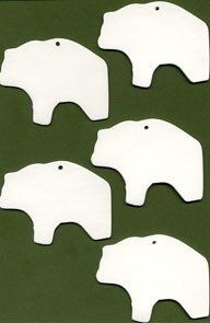 Polar bears ceramic wind chime mobile - white polar bears