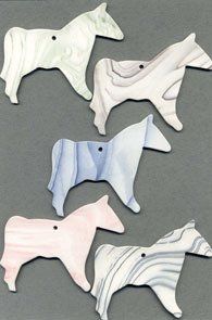 Ponies ceramic wind chime mobile - ponies or horses in mixed colours