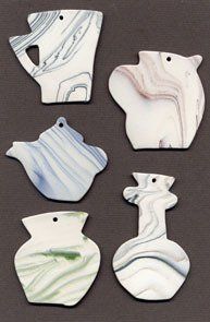 Pots ceramic wind chime mobile - mug, jug, teapot, vase and bottle