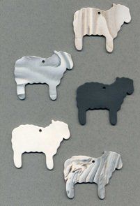 Sheep - mixed sheep ceramic wind chime mobile - sheep in mixed colours including one black sheep