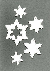 Snowflakes ceramic wind chime mobile - white snowflakes in mixed shapes