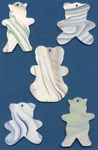 Teddy bears ceramic wind chime mobile - teddy bears in mixed shapes and colours