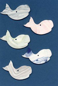 Whales ceramic wind chime mobile - whales in mixed colours