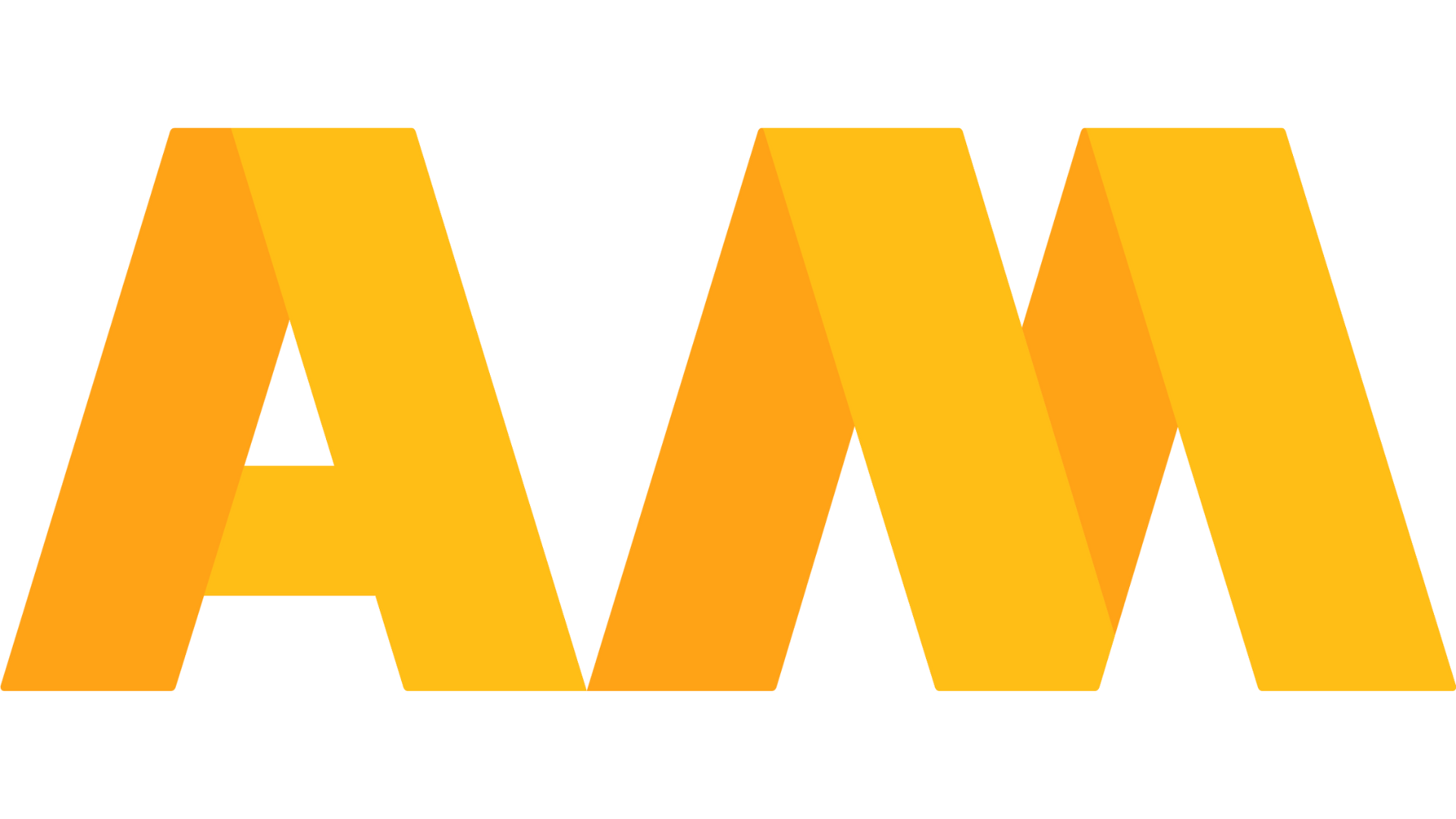 A yellow am logo on a white background