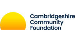 Yellow sun logo to the left of "Cambridgeshire Community Foundation" text in blue.