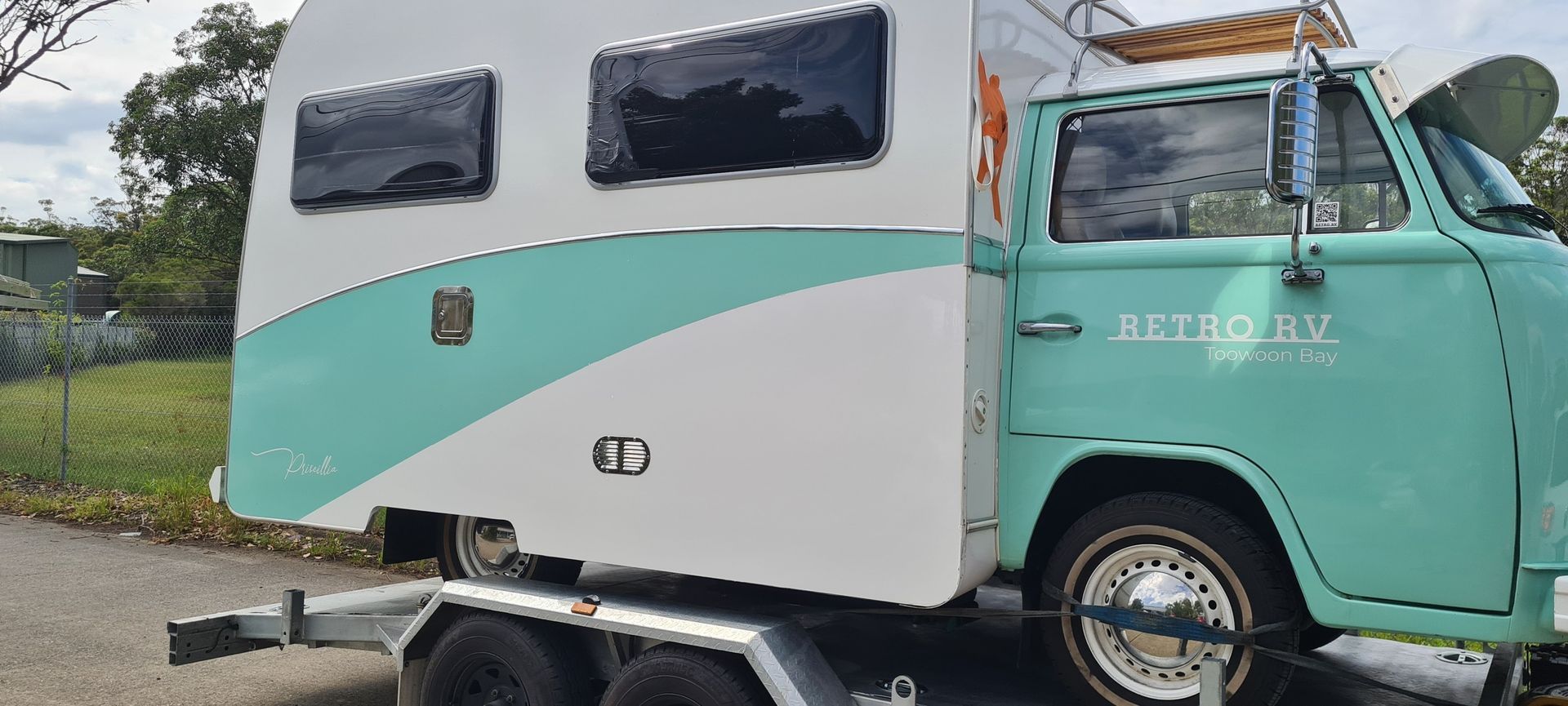 Mint-green Truck With a White Camper Shell — A2B Smash Repairs in Berkeley Vale, NSW