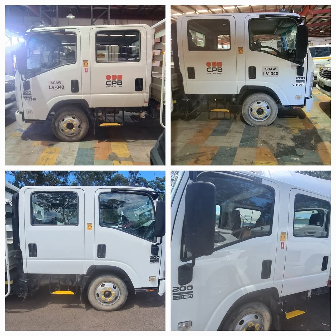 Four views of a white mini truck — A2B Smash Repairs in Berkeley Vale, NSW