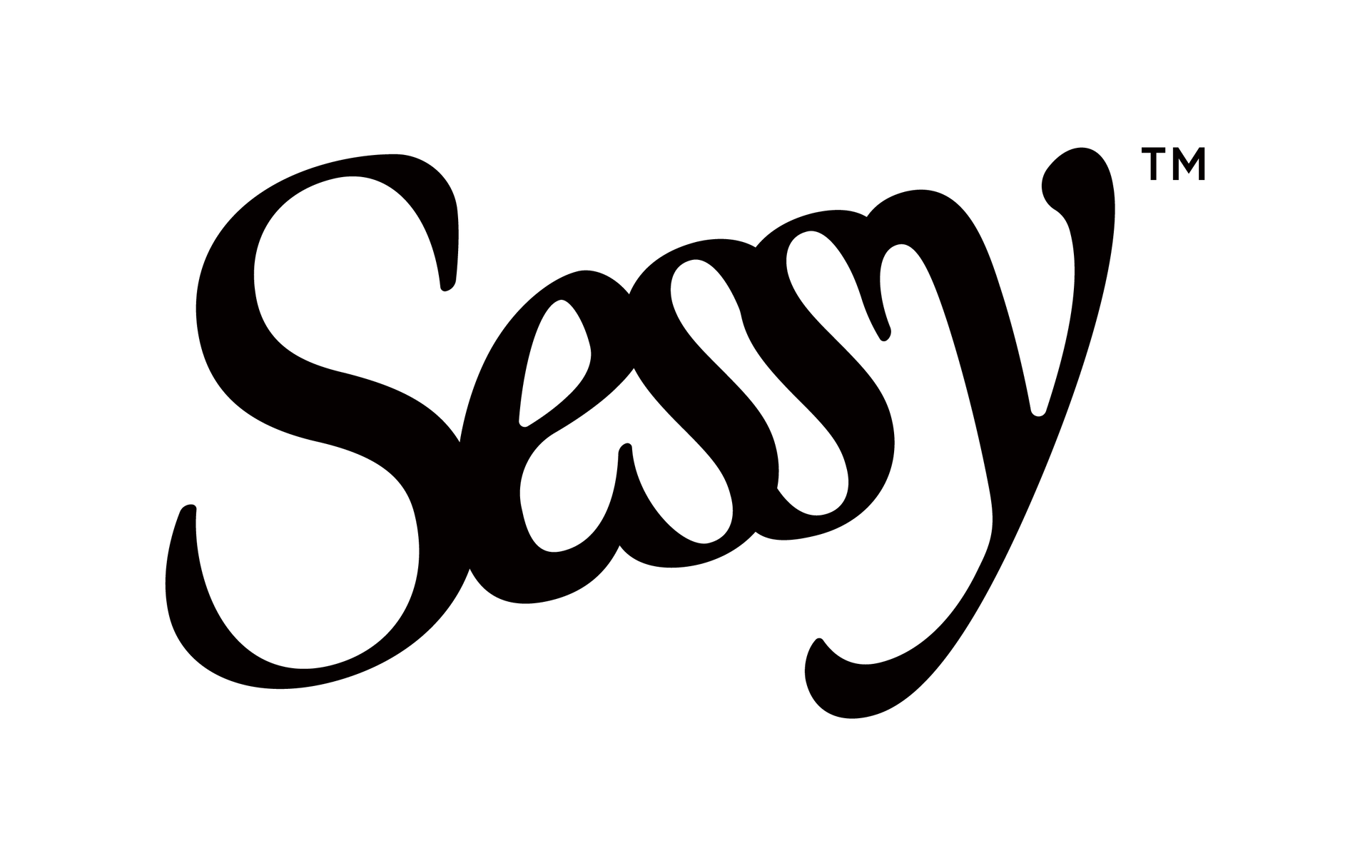 "Sassy" logo in black cursive. The "s" in the middle resembles a heart.